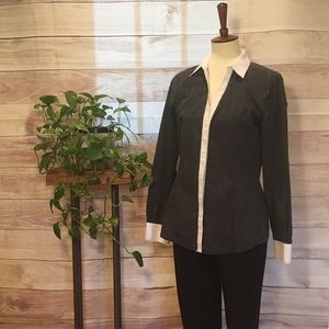 Brooks Brothers V Neck Oxford